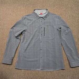 Craghoppers Insect Shield Shirt Mens Large Black White Plaid Zip Pocket Stretch